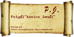 Polyákovics Jenő névjegykártya